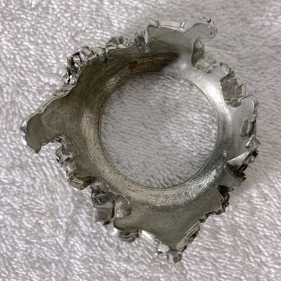 Vintage 90’s Seagull Pewter Silver Tone Christmas Theme Pillar Candle Ring Base - Picture 5 of 9